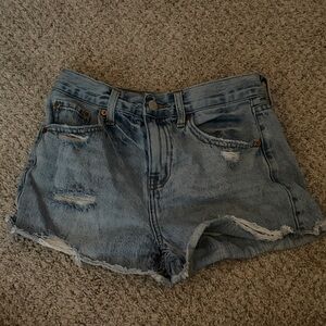 Pistola Light Blue Distressed Jean Shorts